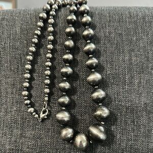Elegant Silver Beaded Necklace